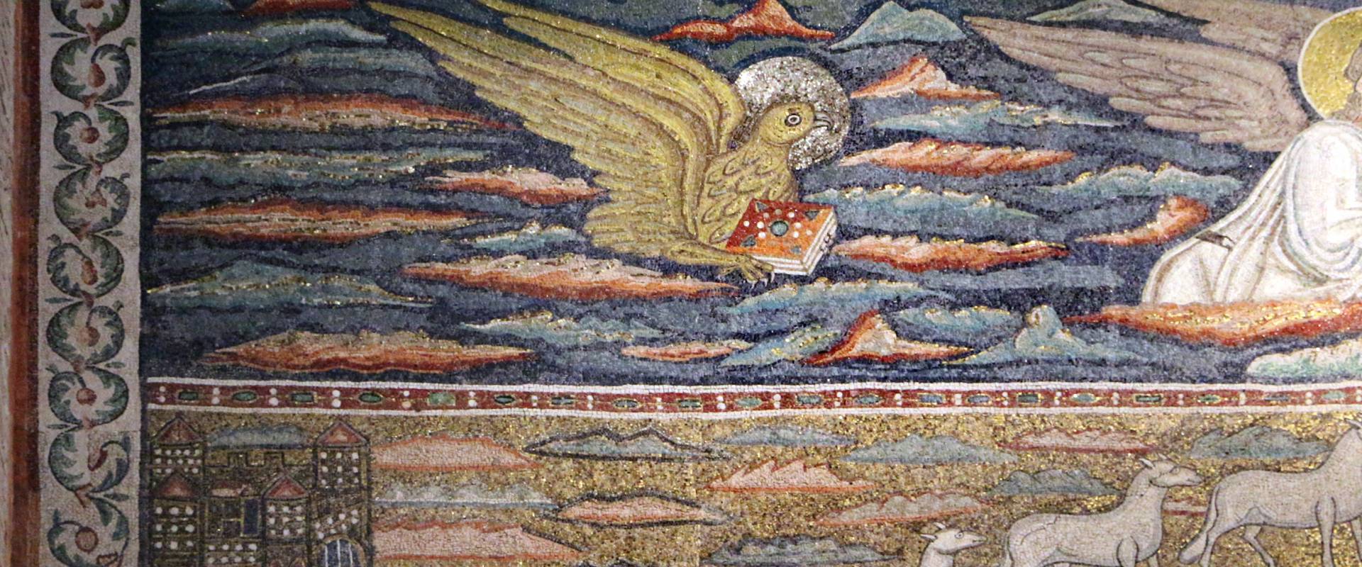 Sant'apollinare in classe, mosaici dell'arcone, cristo benedicente tra i simboli degli evangelisti (IX sec.) 01 giovanni foto di Sailko